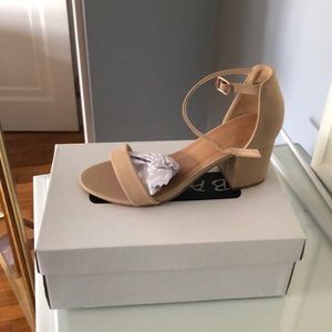 Bamboo nude block heels